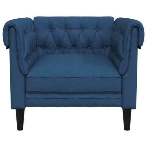 Chesterfield-sofastol i stof - blå