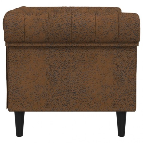 Chesterfield-sofastol i stof - brun