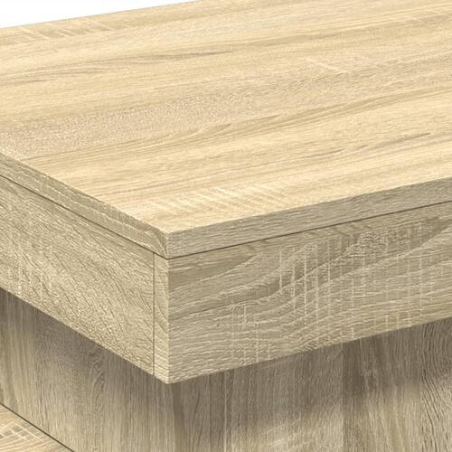 Sofabord med LED-lys 50x50x40 cm sonoma-eg