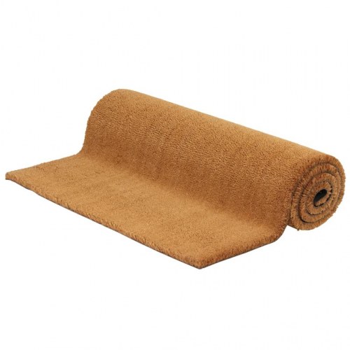 Dørmåtte i coir, 80 × 100 cm - naturfarvet, tuftet med PVC-bagside