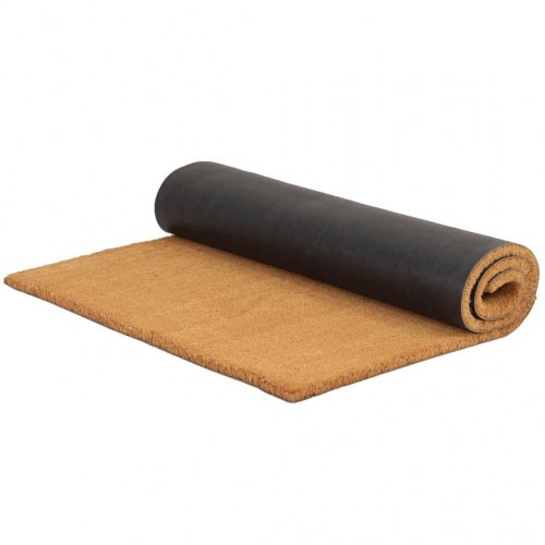 Dørmåtte i coir, 80 × 100 cm - naturfarvet, tuftet med PVC-bagside