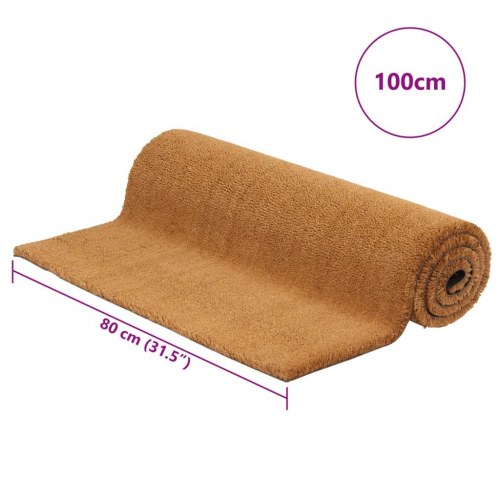 Dørmåtte i coir, 80 × 100 cm - naturfarvet, tuftet med PVC-bagside