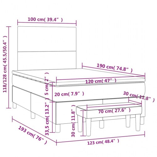 Kontinentalseng med madras 120×190 cm - stof, blå