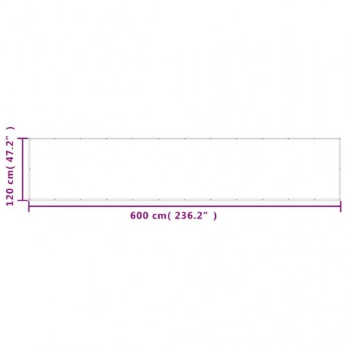 Altanafskærmning 120×600 cm - 100 % polyester, lysegrå