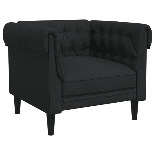 Chesterfield-sofastol i stof - sort