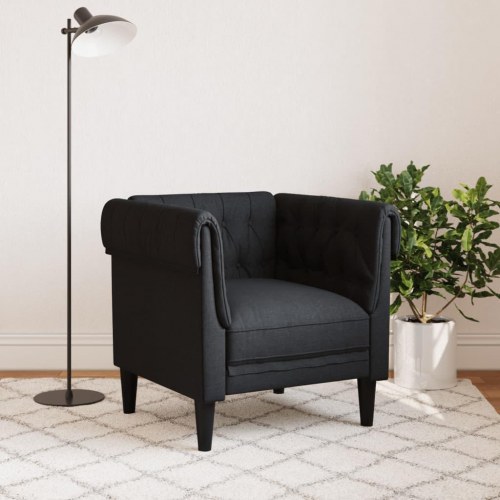 Chesterfield-sofastol i stof - sort