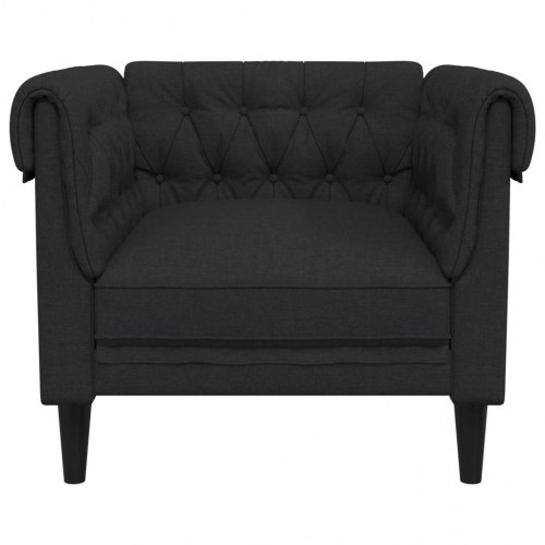 Chesterfield-sofastol i stof - sort