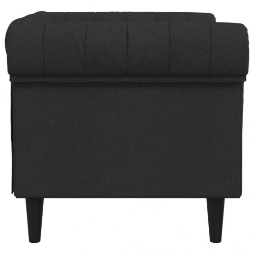 Chesterfield-sofastol i stof - sort