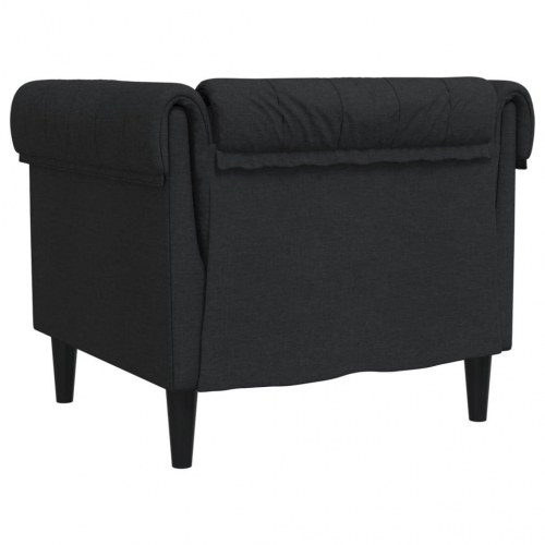 Chesterfield-sofastol i stof - sort