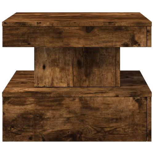 Sofabord med metalben 50x50x40 cm røget egetræsfarve