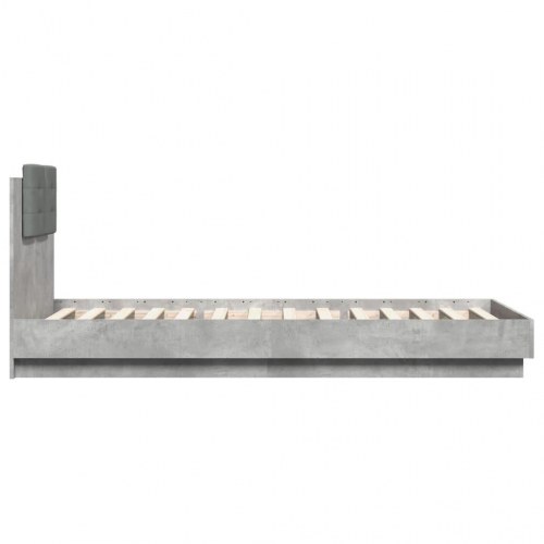 Sengeramme med sengegavl 90 x 200 cm - betongrå