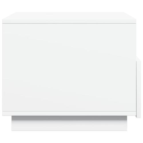 Sofabord med LED-lys 50x49x40 cm hvid