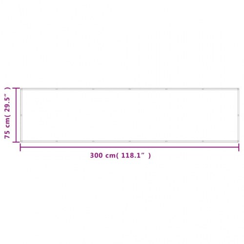Altanafskærmning 75×300 cm - 100 % polyester, lysegrå