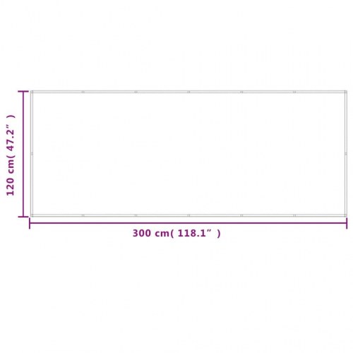 Altanafskærmning 120×300 cm - 100 % polyester, lysegrå