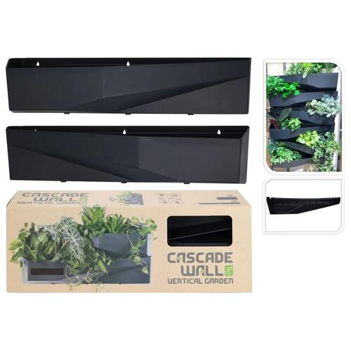 ProGarden væghængte plantekasser 2 stk. 78x19x35 cm antracitgrå