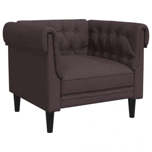 Chesterfield-sofastol i stof - mørkebrun