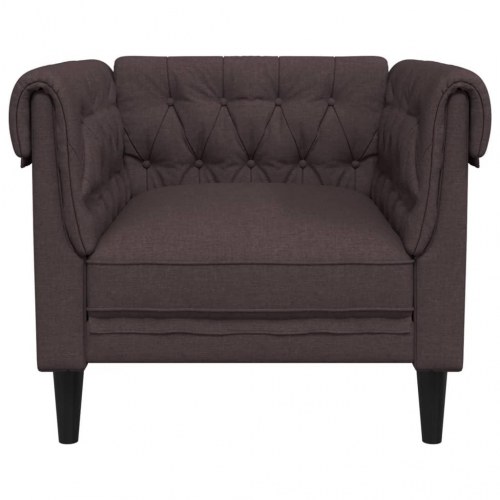 Chesterfield-sofastol i stof - mørkebrun