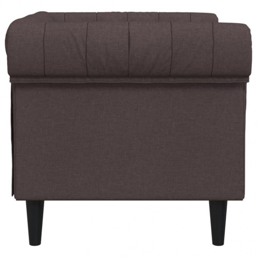Chesterfield-sofastol i stof - mørkebrun