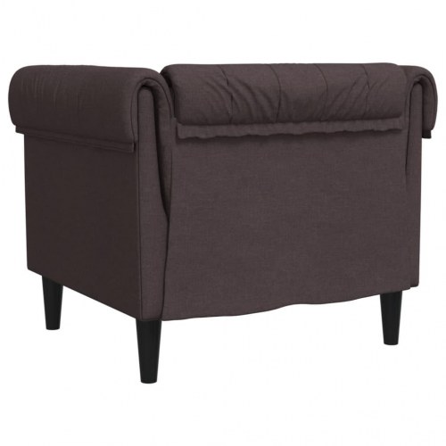 Chesterfield-sofastol i stof - mørkebrun