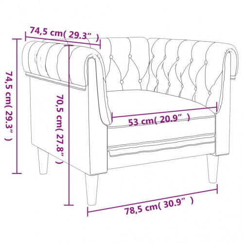 Chesterfield-sofastol i stof - mørkebrun