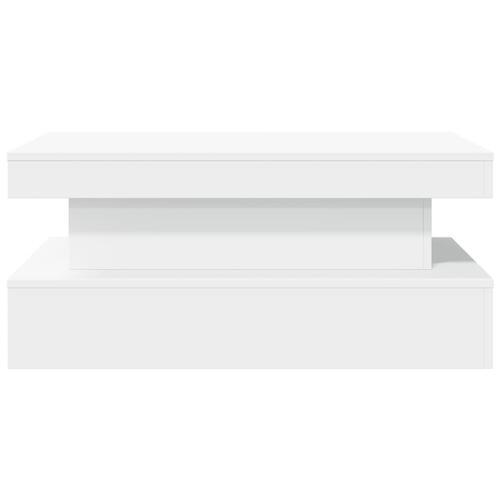 Sofabord med LED-lys 90x50x40 cm hvid