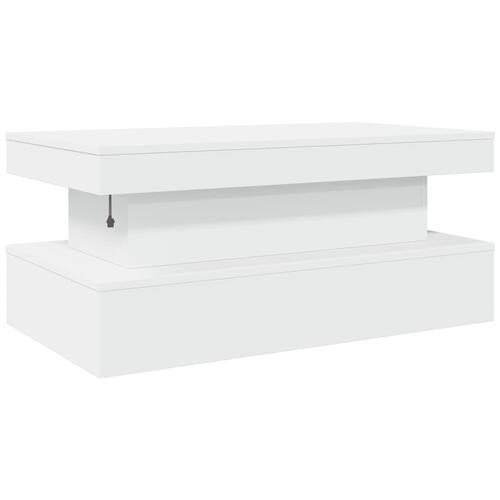 Sofabord med LED-lys 90x50x40 cm hvid