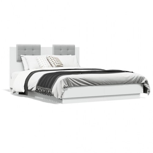 Sengeramme med sengegavl 120 x 190 cm - hvid