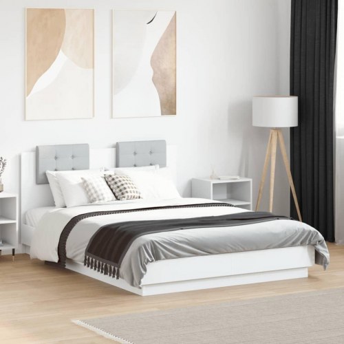 Sengeramme med sengegavl 120 x 190 cm - hvid
