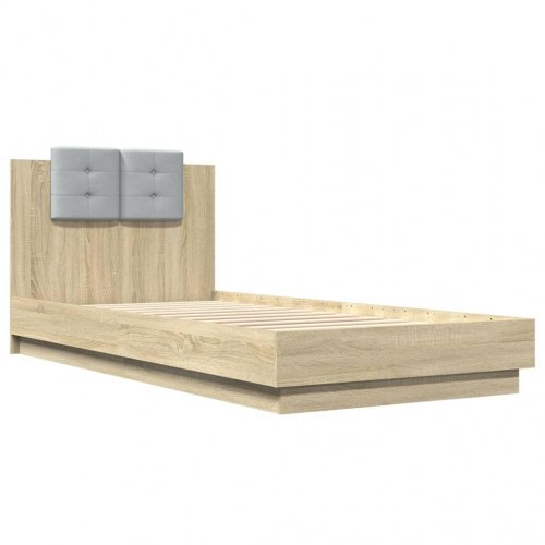 Sengeramme med sengegavl 90 x 200 cm - sonoma-eg