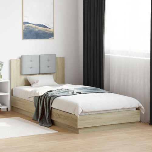 Sengeramme med sengegavl 90 x 200 cm - sonoma-eg