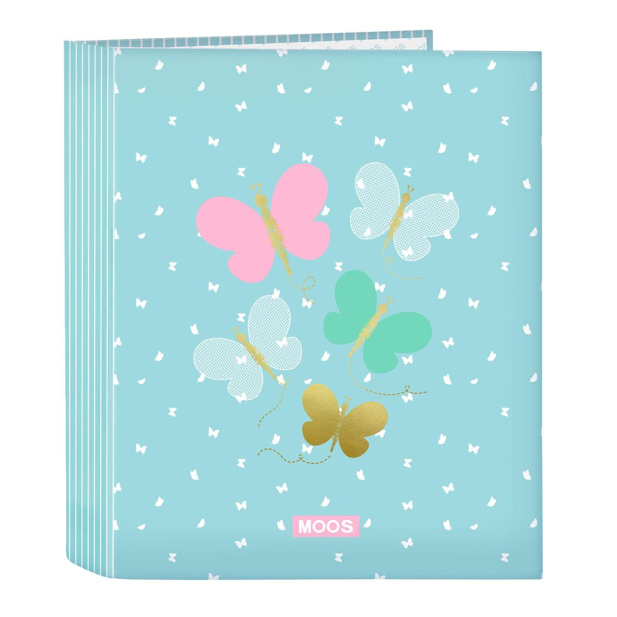 Ringbind Moos Butterflies Blå A4 27 x 33 x 6 cm