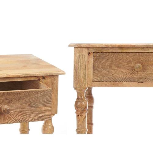 Entrebord med 2 skuffer Brun Mangotræ 98 x 77 x 42 cm Striber