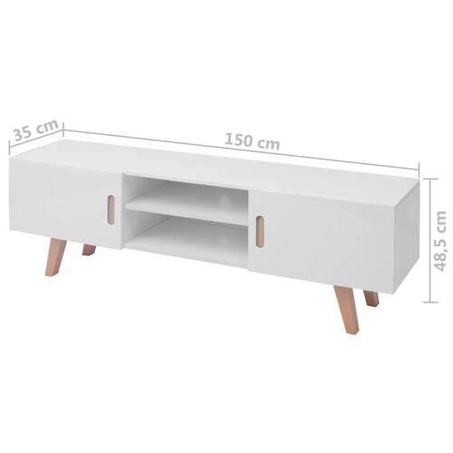 Tv-bord 150x35x48,5 cm MDF hvid højglans