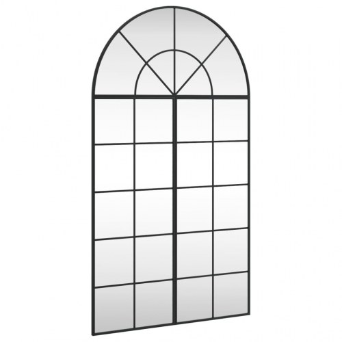 Vægspejl 80 × 140 cm - buet ramme i sort jern
