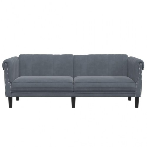 3-personers veloursofa - mørkegrå