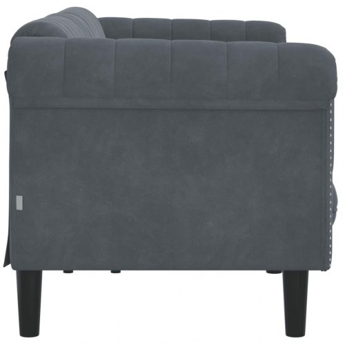 3-personers veloursofa - mørkegrå