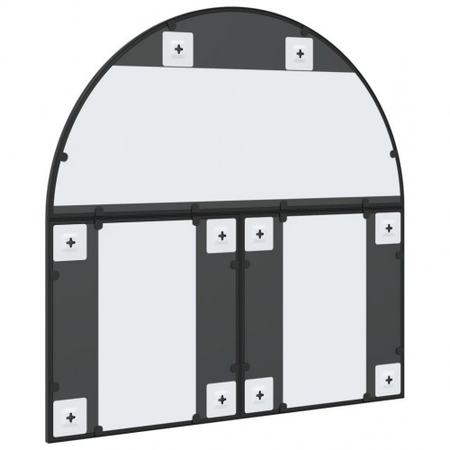 Vægspejl 80×80 cm - buet, sort jernramme