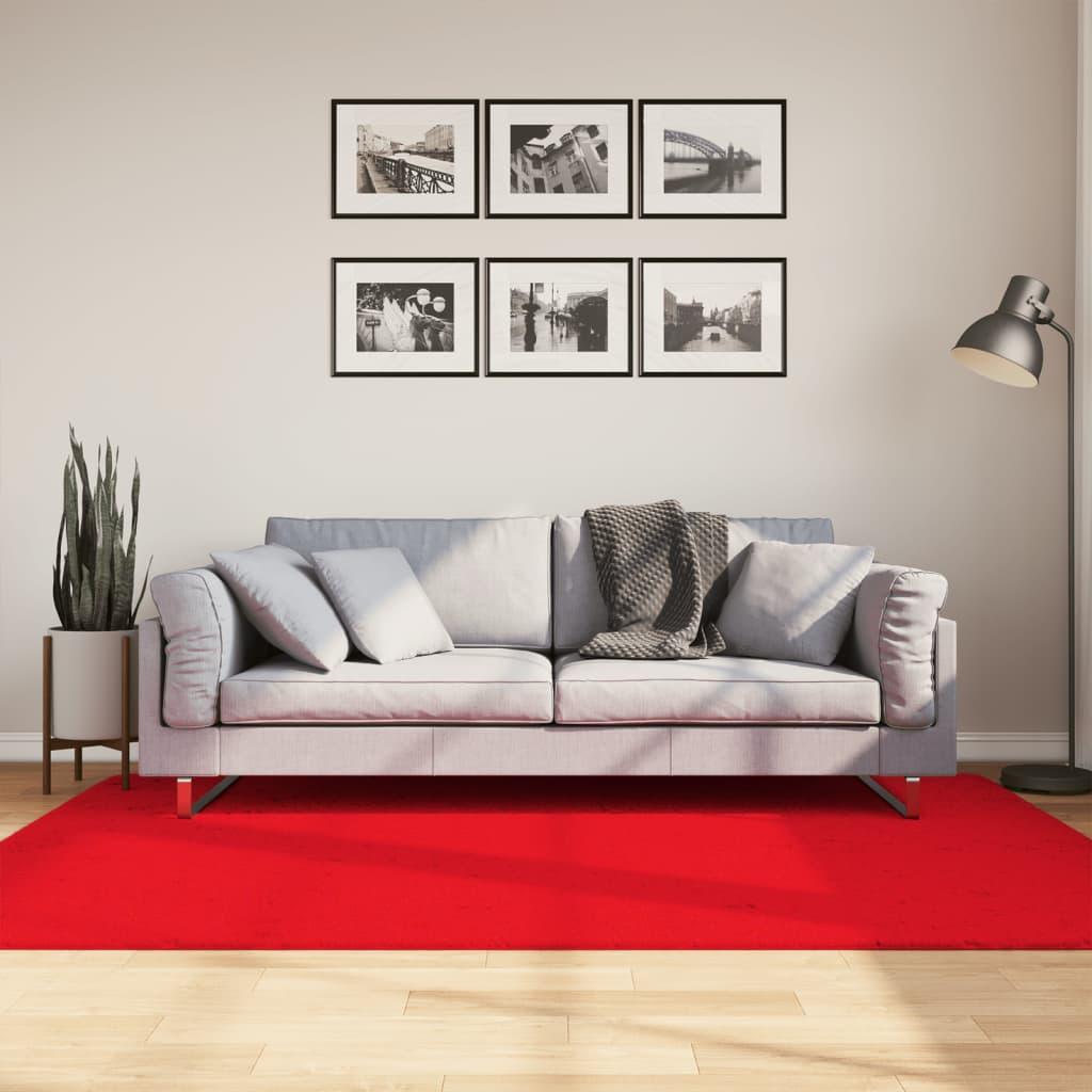 Gulvtæppe OVIEDO 140x200 cm kort luv rød billede
