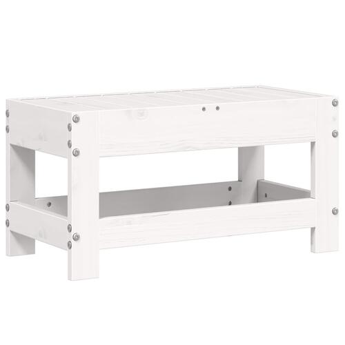 Haveskammel 62x30x52 cm massivt fyrretræ hvid