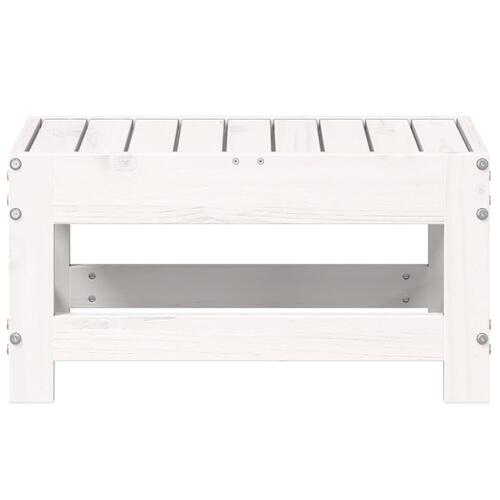 Haveskammel 62x30x52 cm massivt fyrretræ hvid