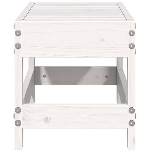 Haveskammel 62x30x52 cm massivt fyrretræ hvid