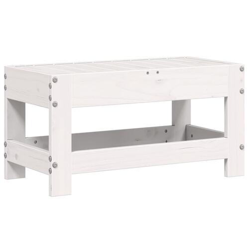 Haveskammel 62x30x52 cm massivt fyrretræ hvid