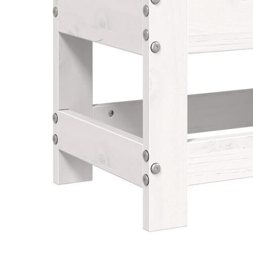 Haveskammel 62x30x52 cm massivt fyrretræ hvid