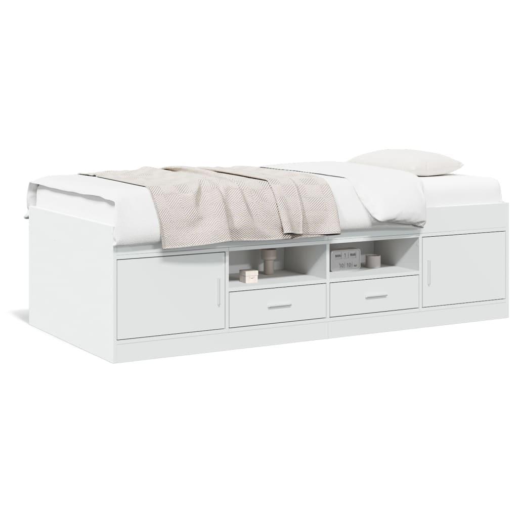 Daybed med skuffer 100x200 cm - hvid sengeramme uden madras