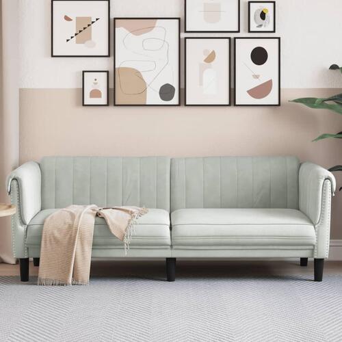 3-personers sofa velour lysegrå