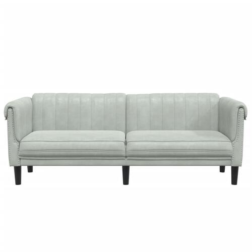 3-personers sofa velour lysegrå