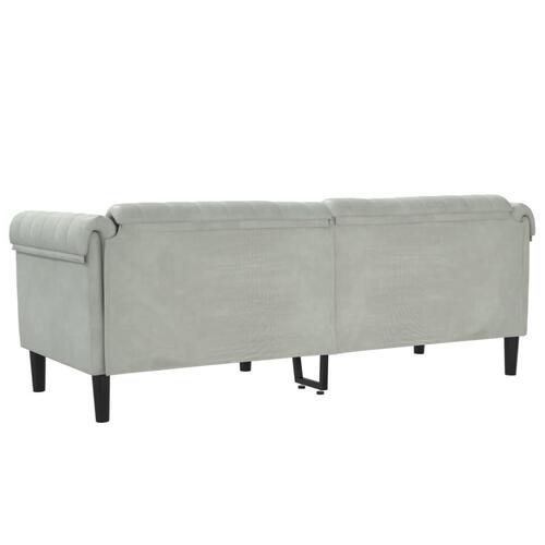 3-personers sofa velour lysegrå