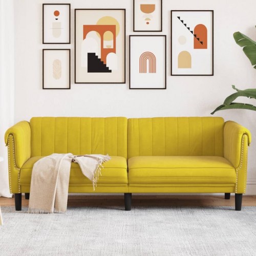 3-personers veloursofa - gul