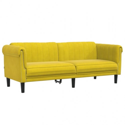 3-personers veloursofa - gul