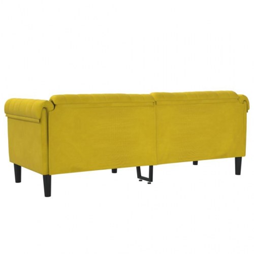 3-personers veloursofa - gul